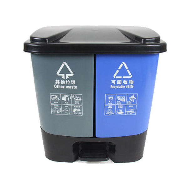 Molde de cubo de basura de clasificación de cubo doble de plástico